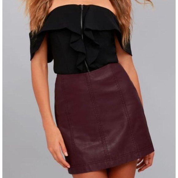 Free People Dresses & Skirts - (Sold) Free People Modern Femme Vegan LeatherSkirt